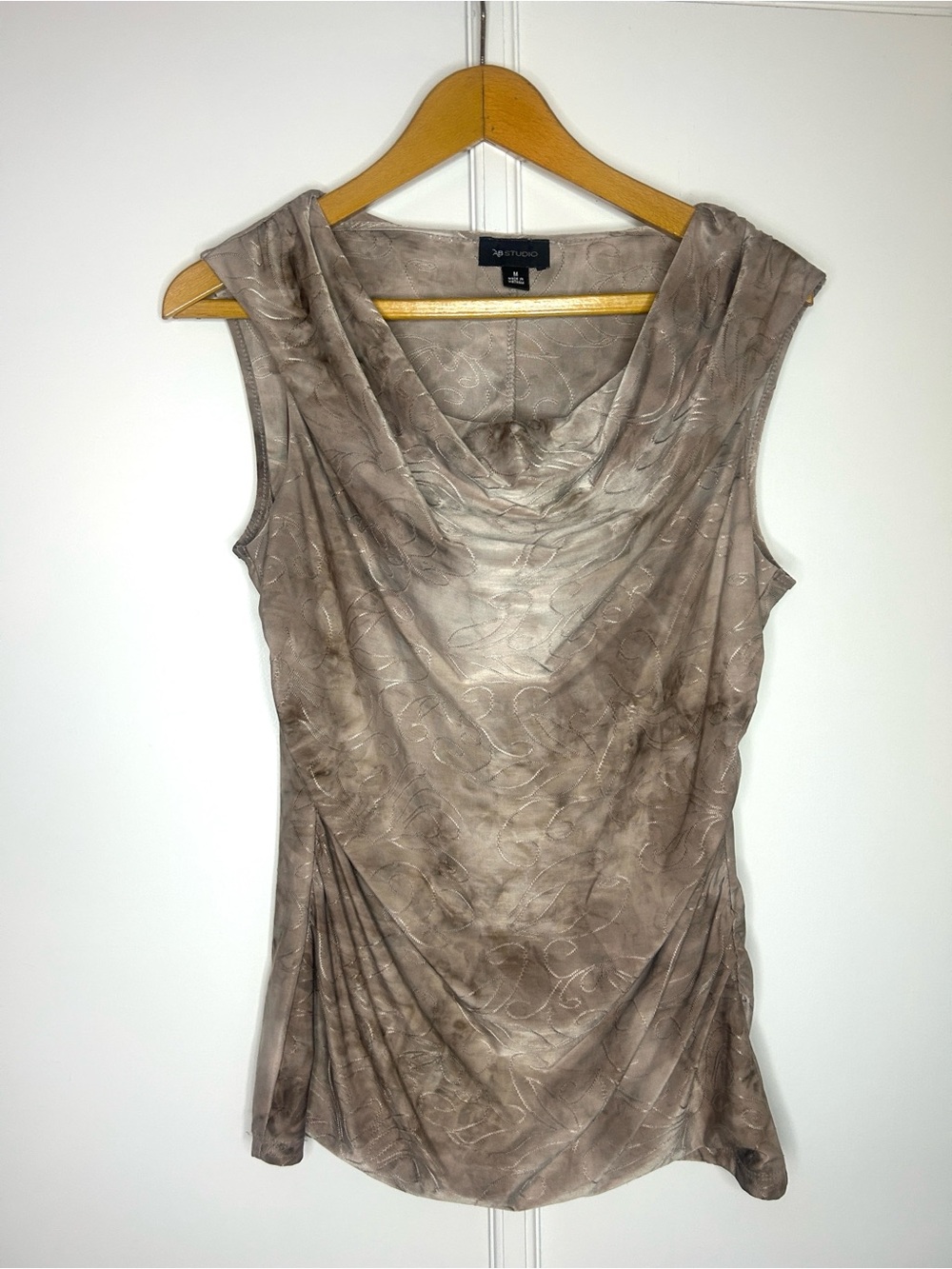 Y2K AB Studio Ruched Embroidered Tie Dye Tank